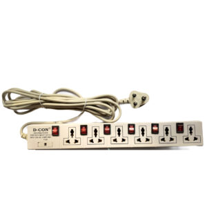Power Strip 6×6 with 6 Plugs and 6 Switches, 6 Amp and 250 Volts, with Surge Protector 5Yard / 4.5m