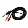 6.35mm Jack to 2RCA Audio Cable (Male to Male) 1.3m – Connects Home Theatre, DVD, Amplifier,