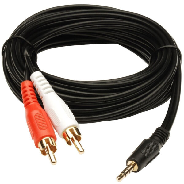 3.5mm Stereo Audio Male to 2RCA Male (EP to 2RCA) 2.7m- Connects Mobile and Home Theatre