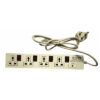 Power Strip 4×4 with 4 Plugs and 4 Switches, 6 Amp and 250 Volts, with Surge Protector, 1.3m