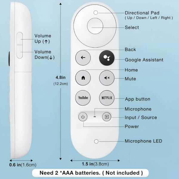 Upix Compatible for Google Chromecast Smart TV Remote No. 1273 (with Voice) - Image 6