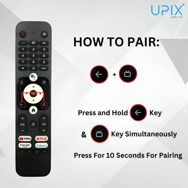 Upix Compatible for Haier Smart TV Remote No. 1277 (with Voice) - Image 2