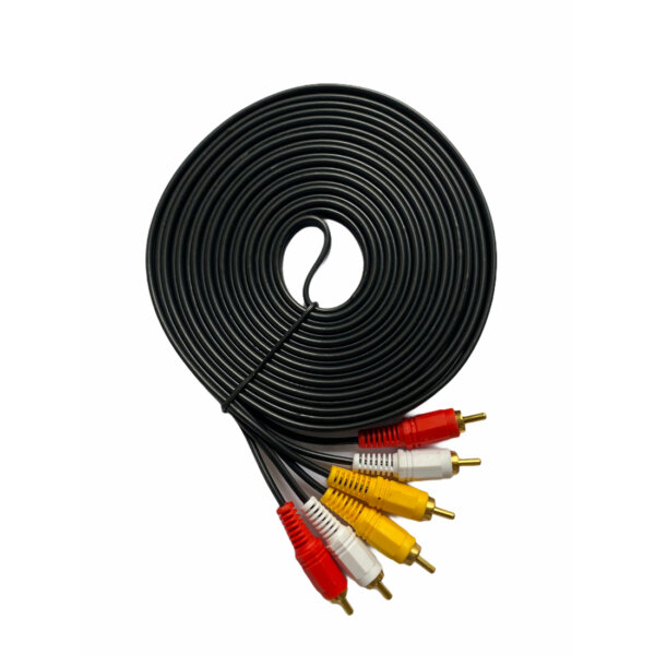 Upix 3RCA Male to 3RCA Male Audio Video Cable 4.5m - Compatible TV, LCD, LED, DTH
