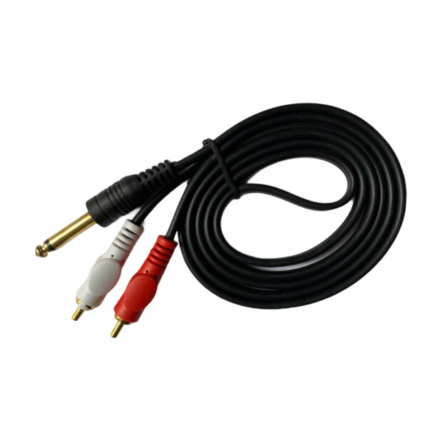 Upix 6.35mm Jack to 2RCA Audio Cable (Male to Male) - 1.3m