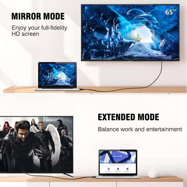 Upix 4K Display Port to HDMI Cable for Projector, Laptop, TV, Monitor, MacBook 1.5 Metres - Image 3
