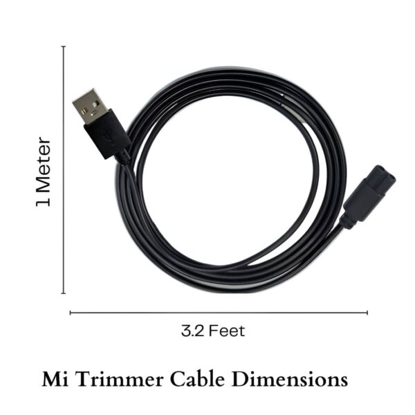 Upix USB Trimmer Charging Cable 1 Meter (3.2 Feet), Compatible for Mi Trimmer - Image 2