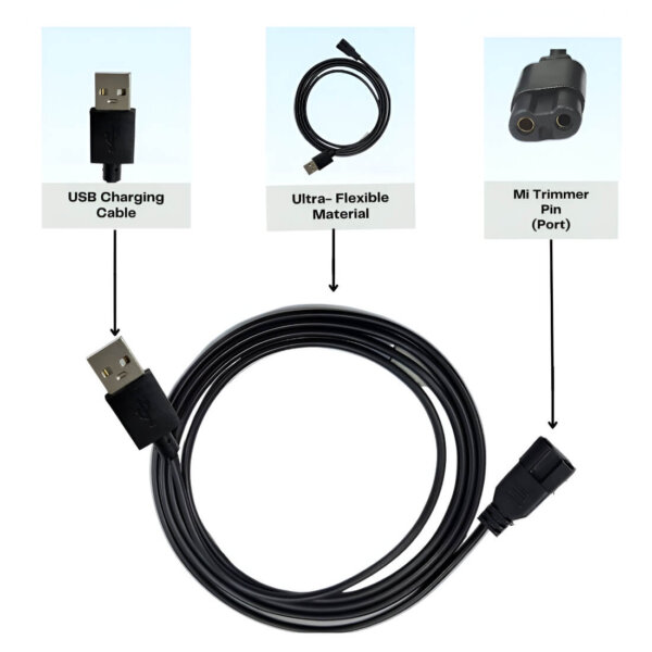 Upix USB Trimmer Charging Cable 1 Meter (3.2 Feet), Compatible for Mi Trimmer - Image 3