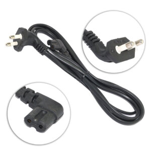 Upix 2 Pin Power Cord  with L-shaped Adapter for Laptop, Printer - 1.3m