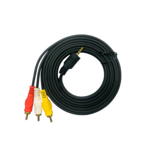 Upix 3.5 mm Male to 3RCA Male Plug Stereo Audio Video AUX Cable ?2.3 Metres (Black)