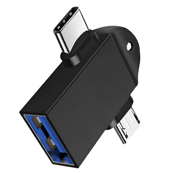 Upix 2 in1 OTG Adapter USB 3.0 to Type-C with Micro-USB Port Converter