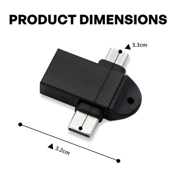Upix 2 in1 OTG Adapter USB 3.0 to Type-C with Micro-USB Port Converter - Image 2