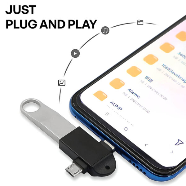 Upix 2 in1 OTG Adapter USB 3.0 to Type-C with Micro-USB Port Converter - Image 4