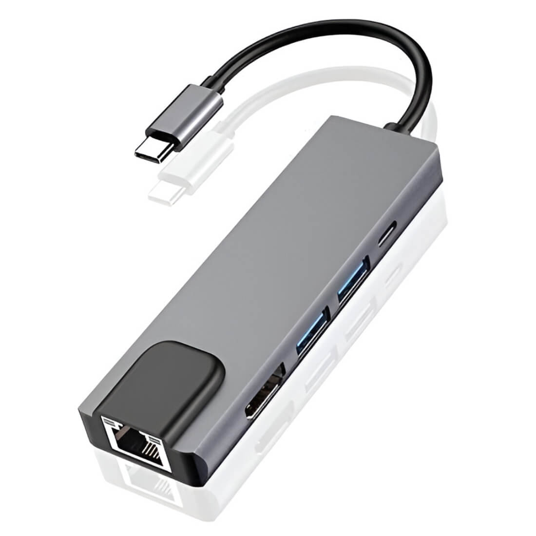 Upix Type C 5 in 1 Adapter USB 3.1 USB C to HDMI + Ethernet (RJ45) + USB 3.0 + Type C Multiport Adapter