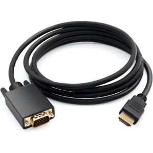 Upix HDMI to VGA Cable, HDMI Male INPUT to VGA Male OUTPUT - 1.8 Metres (Not Bidirectional)