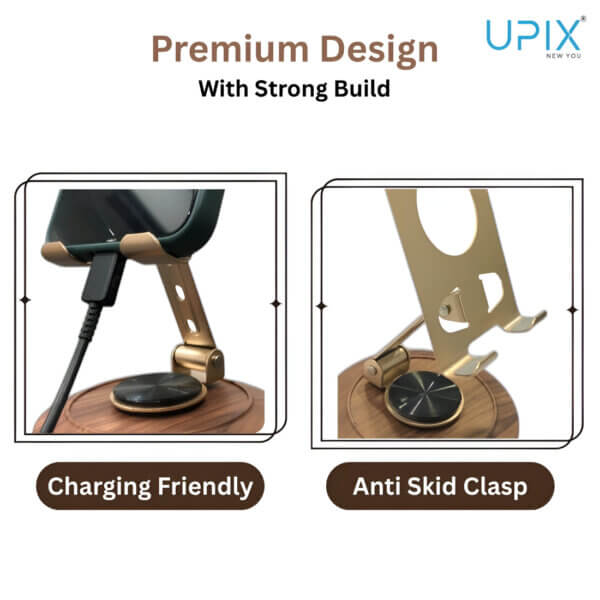 Upix Mobile Stand for iPhone, Samsung & All Smartphones – Office, Home Use - Image 4