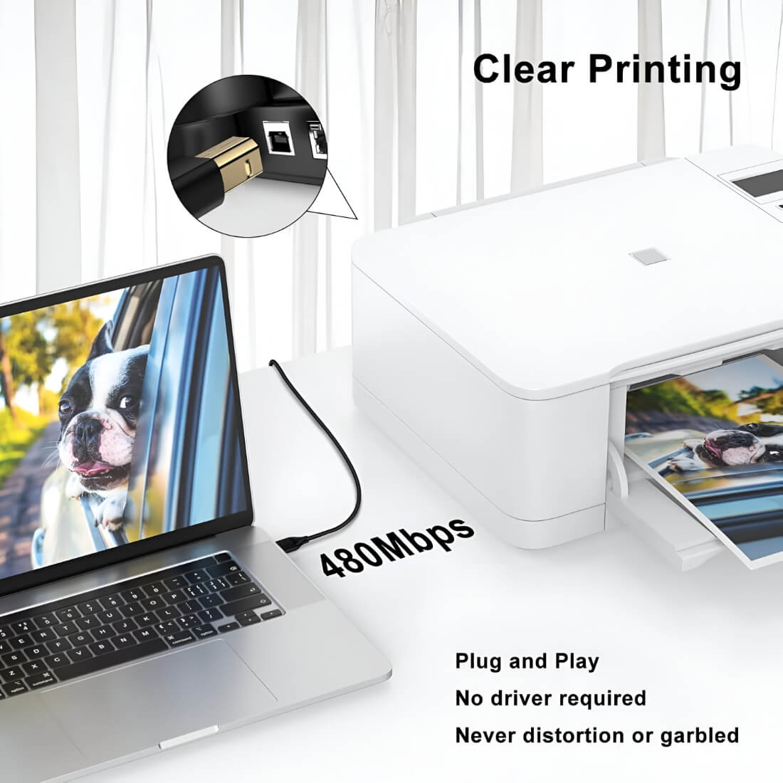 Upix Premium USB Printer Cable 9.1 Metres (32.81 Feet) Compatible with Printer, Scanner, Digital Camera - Image 6