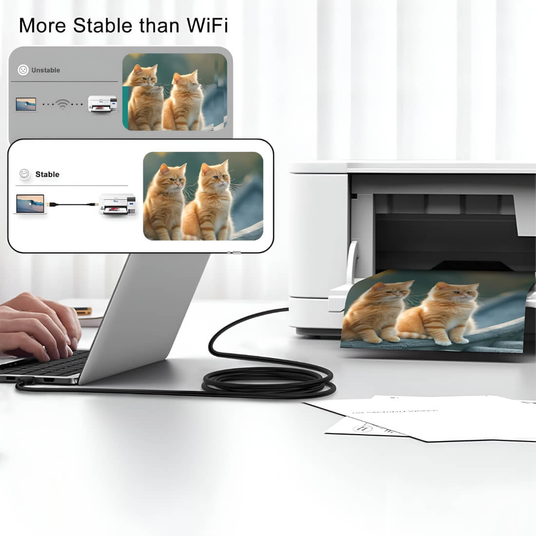 Upix Premium USB Printer Cable 9.1 Metres (32.81 Feet) Compatible with Printer, Scanner, Digital Camera - Image 7