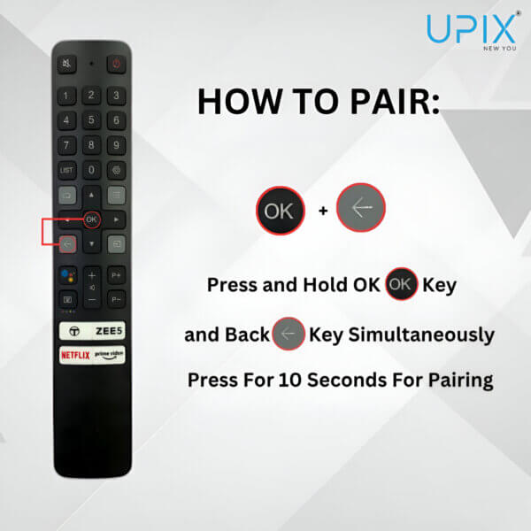 Upix Compatible for TCL Smart TV Remote No. 1296 (with Voice) - Image 2