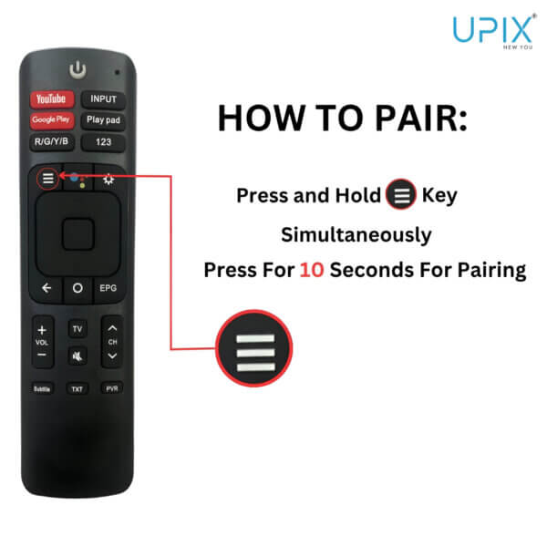 Upix Compatible for Vu Smart TV Remote No. 1307 (with Voice) - Image 2