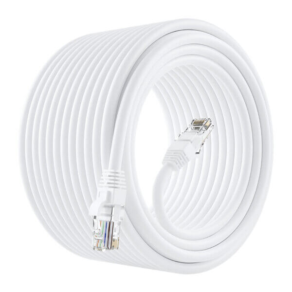 Upix Ethernet Patch Cord CAT6, RJ45 LAN Cable - 20 Meters (65.6 Feet) - White