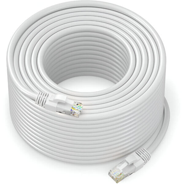 Upix Ethernet Patch Cord CAT6, RJ45 LAN Cable - 20 Meters (65.6 Feet) - White - Image 3