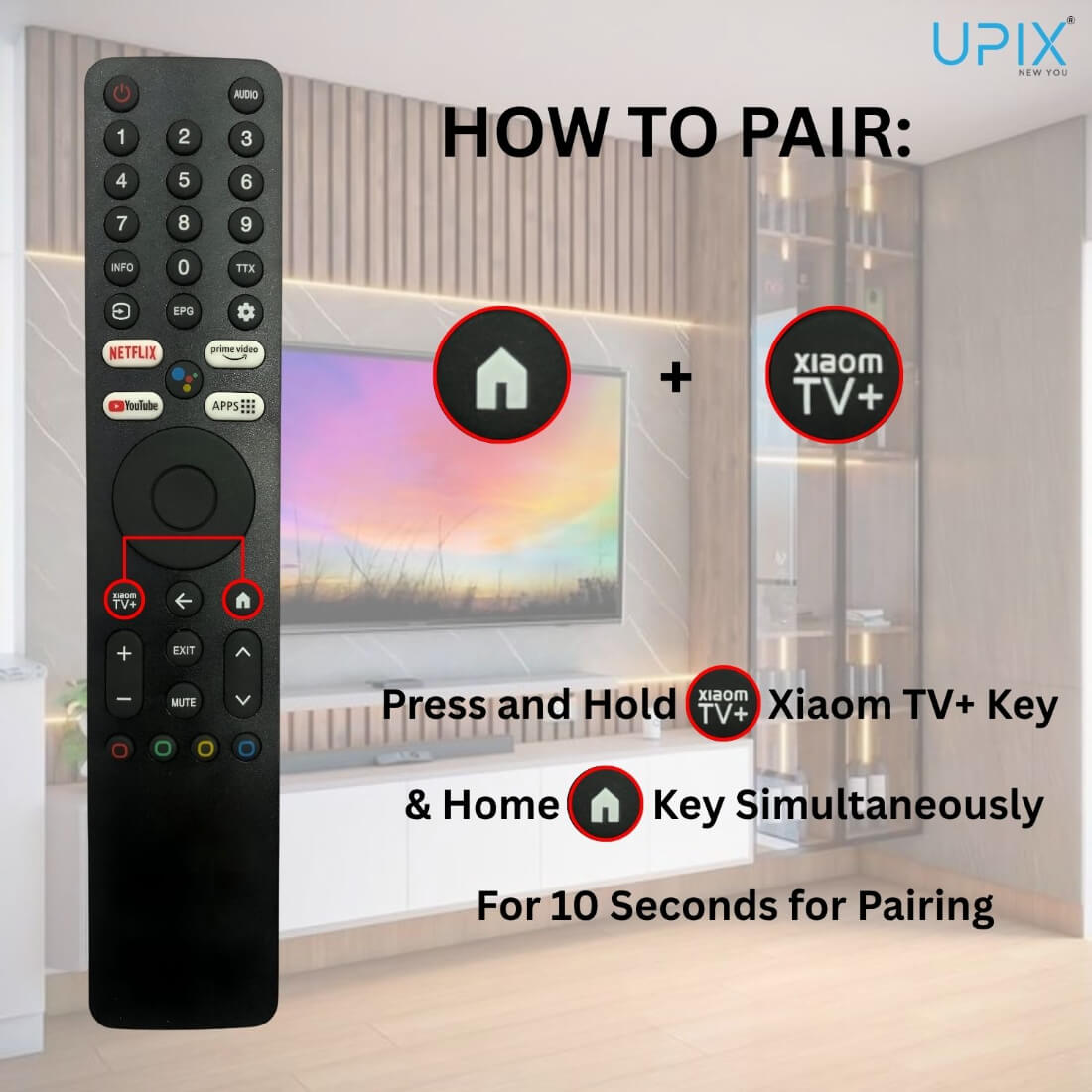 Upix Compatible for Xiaomi Mi Smart TV Remote No. 1352 (with Voice) - Image 2