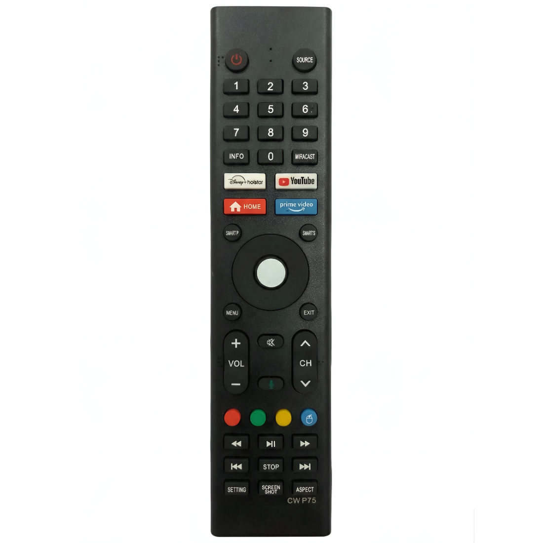 Upix Compatible for Elista Smart TV Remote No. 1377 (No Voice)