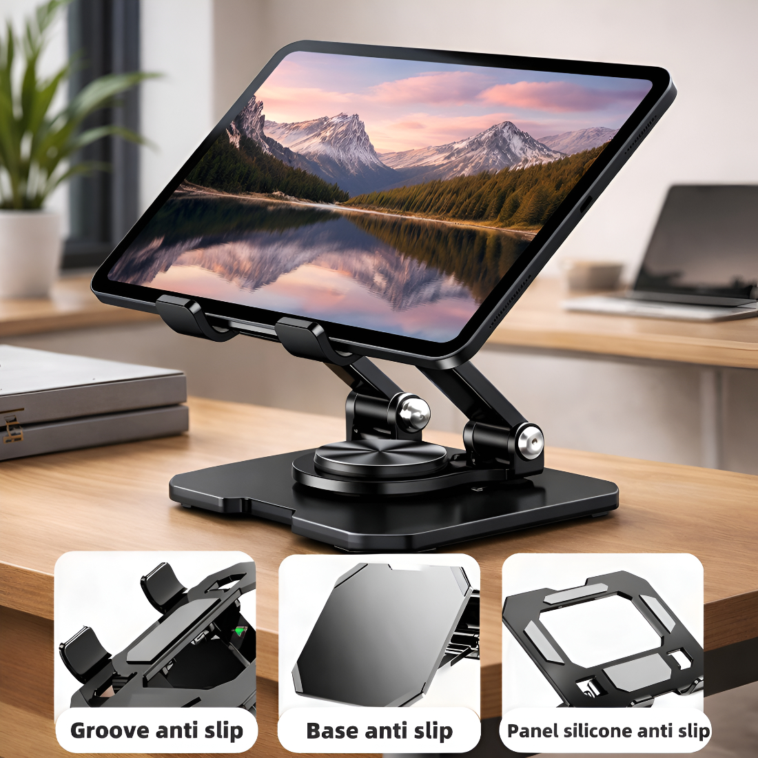 Upix Premium Adjustable Metal Mobile & Tablet Stand with 360? Rotation - Image 7
