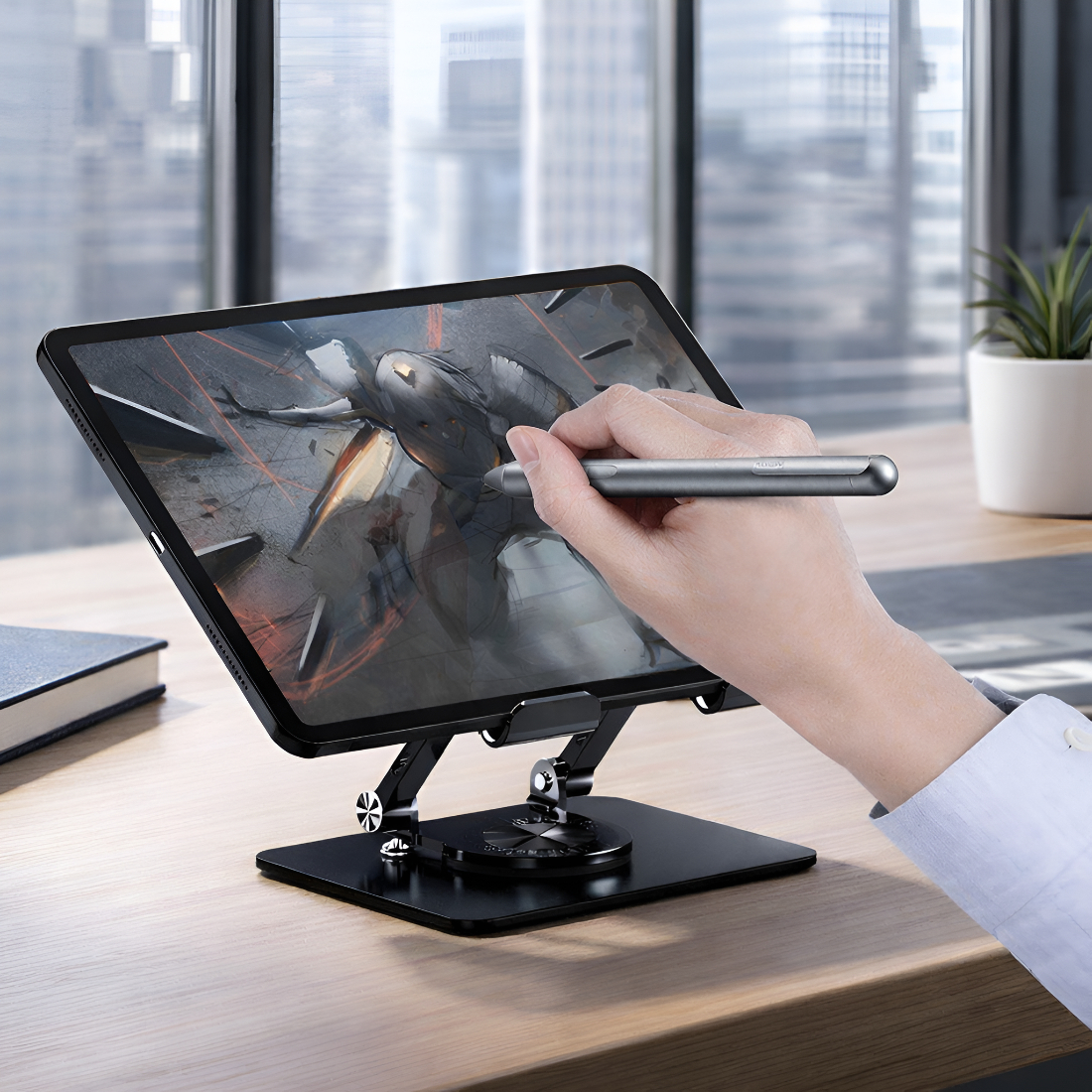 Upix Premium Adjustable Metal Mobile & Tablet Stand with 360? Rotation - Image 8