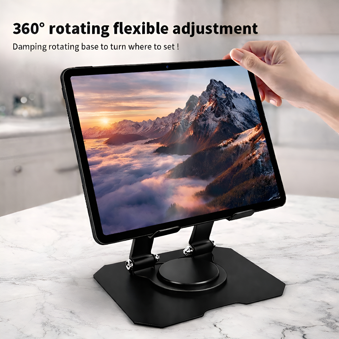 Upix Premium Adjustable Metal Mobile & Tablet Stand with 360? Rotation - Image 9