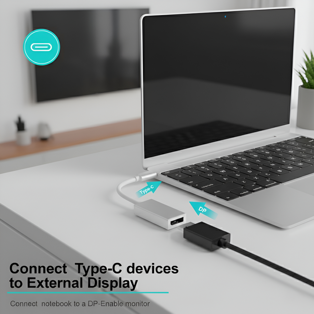 Upix USB Type C Male to Female DisplayPort Cable Adapter 8K/4K UHD | Compatible for MacBook/Chromebook, Smartphones, laptops, Tablets, and HDTVs - Image 6